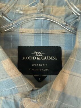 Rodd & Gunn Blue and Beige Plaid Button-Up Shirt